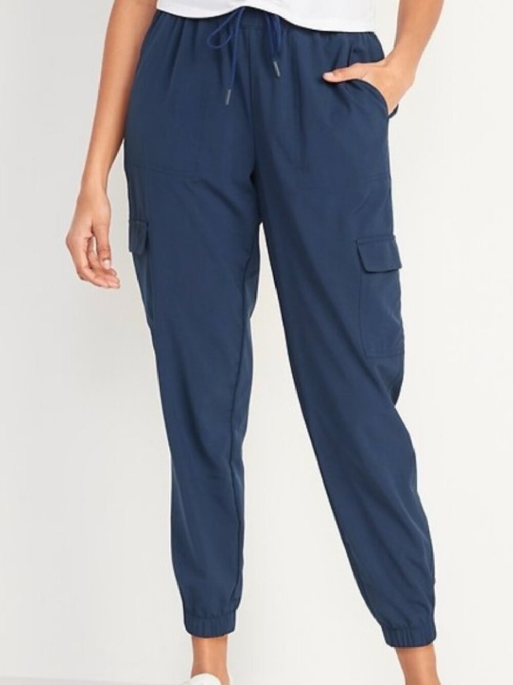 Old Navy Cargo Jogger Pants MT Stretch Tech Navy Blue